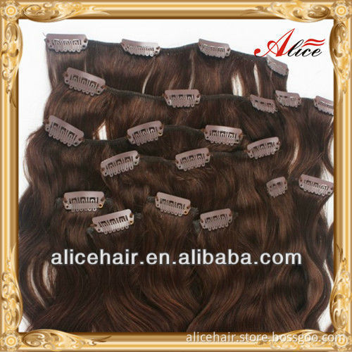 Wholesale price curly black clip in hair extensions